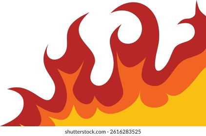 Fire Frame Border Icon in Trendy Cartoon Design. Vector Illustration