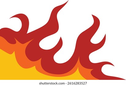 Fire Frame Border Icon in Trendy Cartoon Design. Vector Illustration