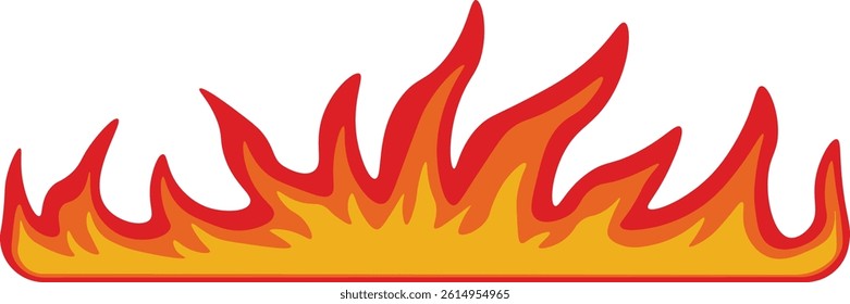 Fire Frame Border. Isolated Vector Illustration with Cartoon Design.