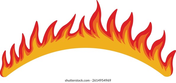 Fire Frame Border. Isolated Vector Illustration with Cartoon Design.