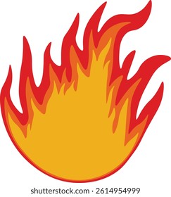 Fire Frame Border. Isolated Vector Illustration with Cartoon Design.