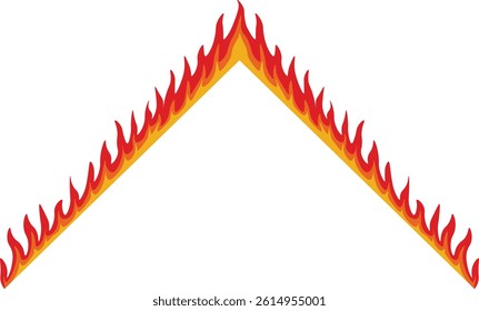Fire Frame Border. Isolated Vector Illustration with Cartoon Design.