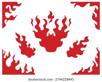 Fire frame, corner frame, fire flames decoration