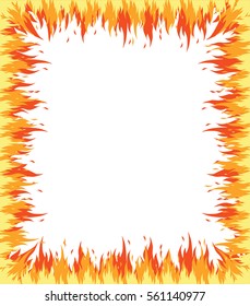 Fire Frame Fire Flame Background Vector Stock Vector (Royalty Free ...