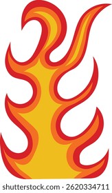 Fire Frame Illustration in Rot und Orange Farbdesign. einzeln auf weißem Hintergrund