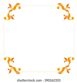 Fire Frame isolated on white background, Vector Decorative Illustration