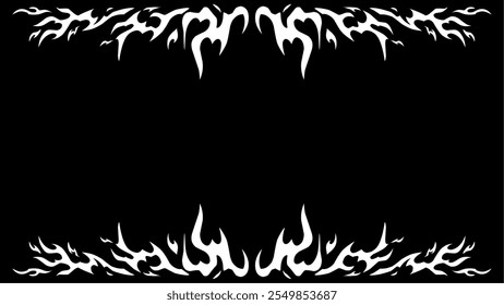 Fire frame, symmetrical shape vector illustration 