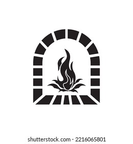 fire furnace icon logo vector design template