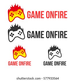 Fire Game Logo isolated in white background