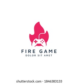 fire and game negative space logo design