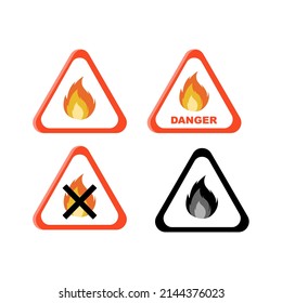 fire and gas danger warning board illustration.