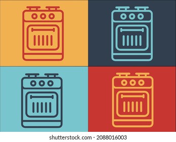 Fire Gas Stove Logo Template, Simple Flat Icon of fire,gas,stove