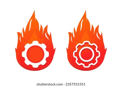 Fire gear engine icon. illustration vector