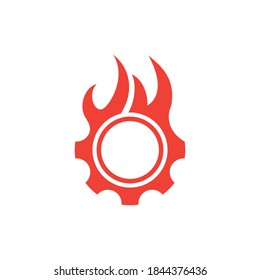 Fire gear icon design template vector isolated illustration