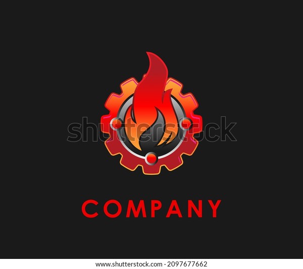 fire gear logo\
design template design graphic illustration, usable logo for\
industrial. engineering.\
automotive