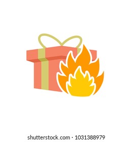 Fire Gift Logo Icon Design