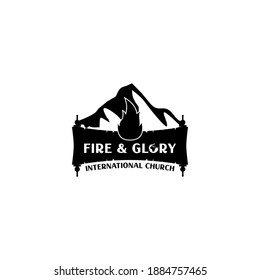 Vector de diseño del logotipo de la Iglesia del Fuego y la Gloria