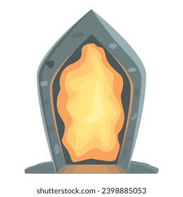 Fire glow portal icon cartoon vector. Magic energy. Effect teleport frame