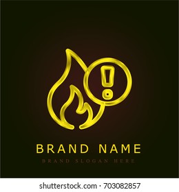 Fire golden metallic logo