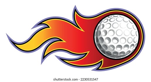 Fire and golf ball vector art graphic Golf ball with tribal flame vinyl car sticker motorcycle truck decal