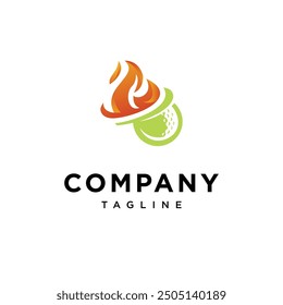 Fire Golf combination logo icon vector.