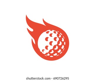 Fire Golf Icon Logo Design Element