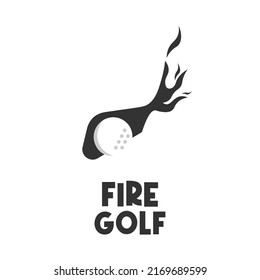 Fire golf simple illustration logo