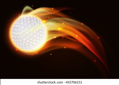 Fire golf, vector art and illustration.
