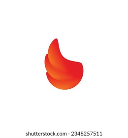 Fire, gradient, 3d geometric symbol simple logo vector