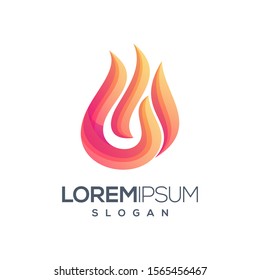 fire gradient color logo design
