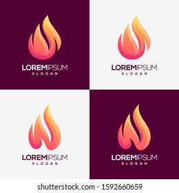 fire gradient color logo design