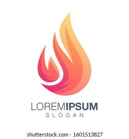fire gradient color logo design