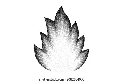 Fire grain pattern background. Black noise stipple dots flame. Sand grain effect. Dots grunge burn banner. Abstract noise fire pattern. Stipple circles dotwork texture. Dotted flame vector