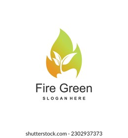 Fire green logo design idea with modern creative idea