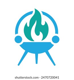 fire and grill illustrated logo template icon Grill bbq vector icon eps 10