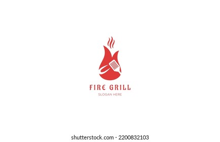 Fire Grill Logo Design Restaurant Logo Stock Vector (Royalty Free ...