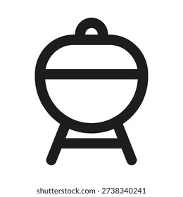Fire Grill Professional Modern Line Icon. Minimal barbecue cooking outdoor meat meal outline design
