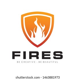 Fire Guard, Fire and badge Logo Vector
