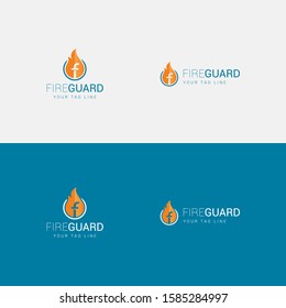 Fire guard logo, abstract minimalism light logo design for your brand, template, sign, symbol, icon