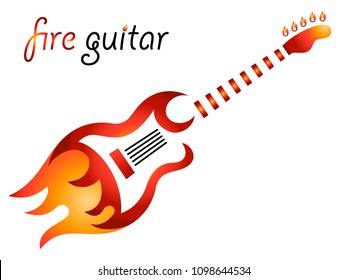 fire guitar - vector icon