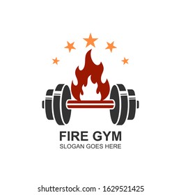 Fire gym and fitness logo design