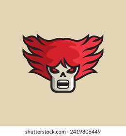 fire hair skull suitable for graphic needs
