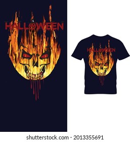 FIRE HALLOWEEN T-SHIRT DESIGN IMAGE