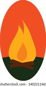 Fire hand drawn design, illustration, vector on white background.