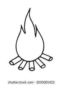 fire hand drawn doodle sketch isolated on white background