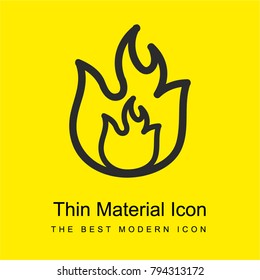 Fire hand drawn flames outlines bright yellow material minimal icon or logo design