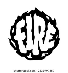 fire hand drawn lettering vector design