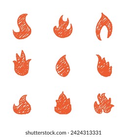 Fire hand drawn vector illustration