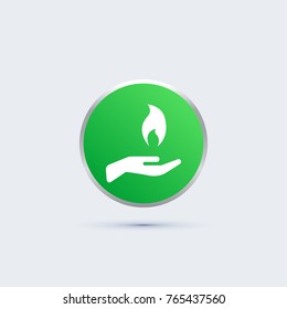 fire and hand icon