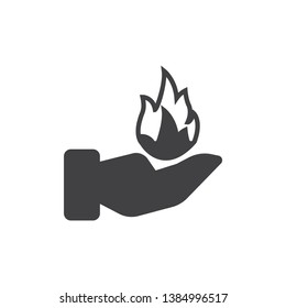 Fire hand icon. vector sign symbol